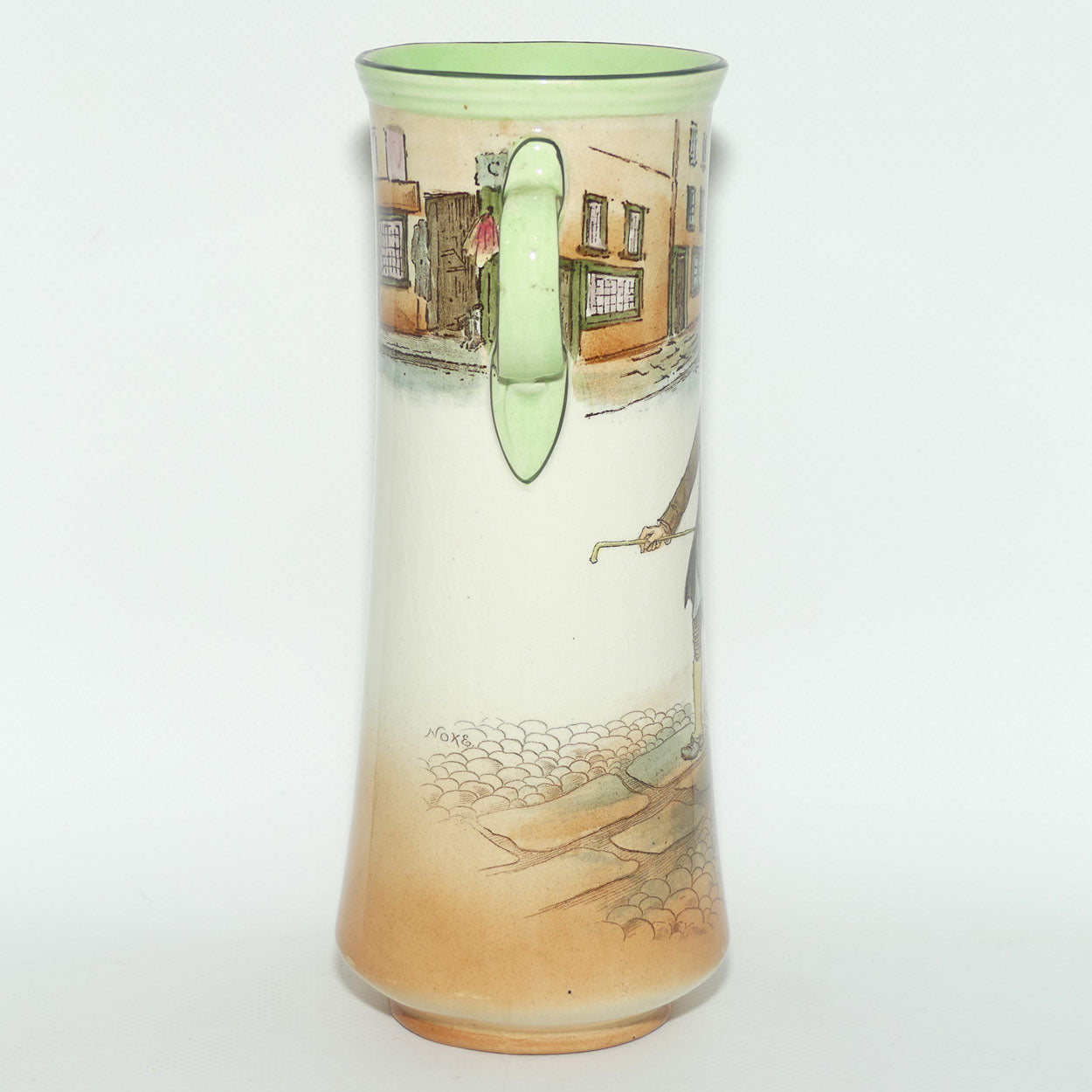 Royal Doulton Dickens Trotty Veck double handled cylinder vase D2973