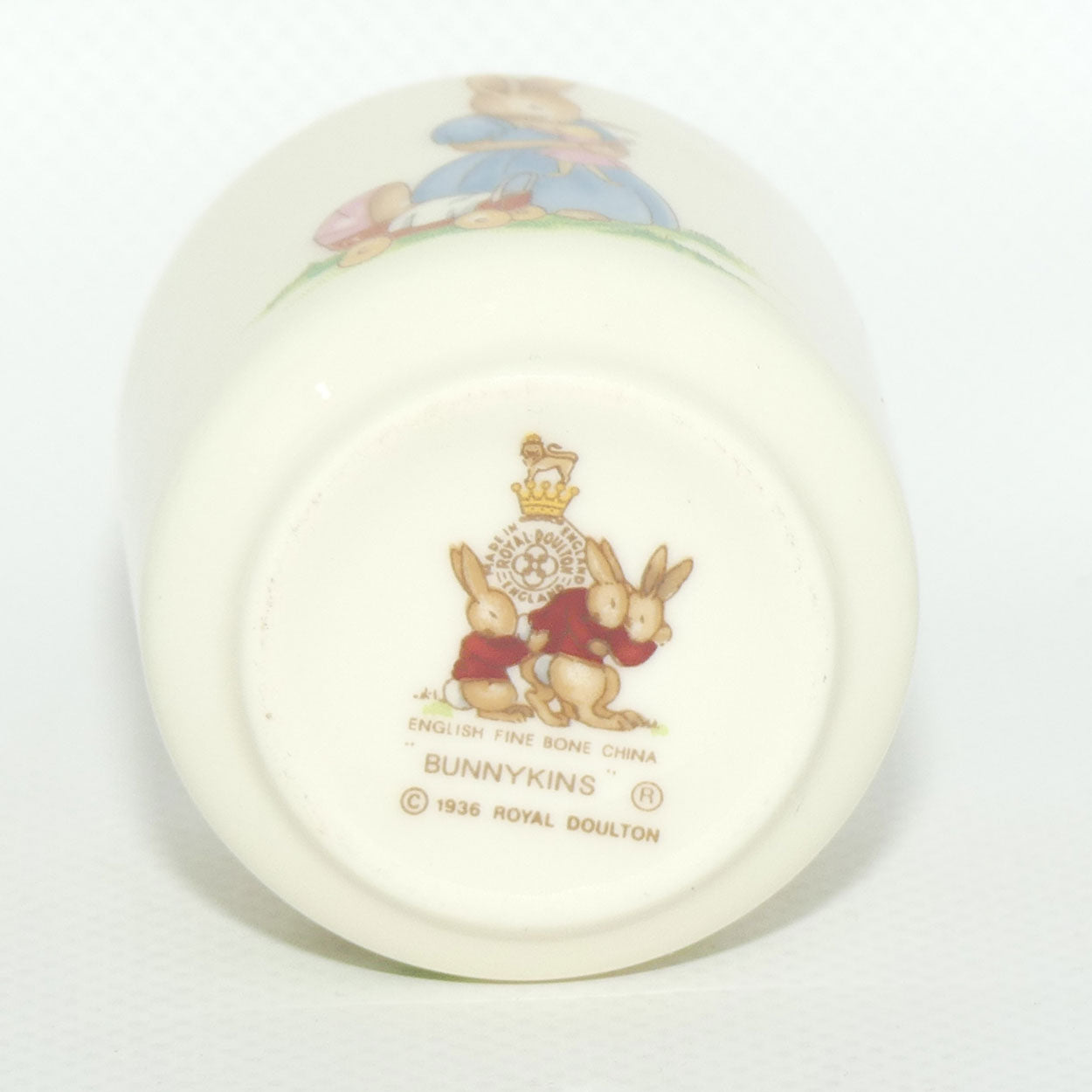 Royal Doulton Bunnykins egg cup | boxed | Trumpeter | Playing with Doll and Pram