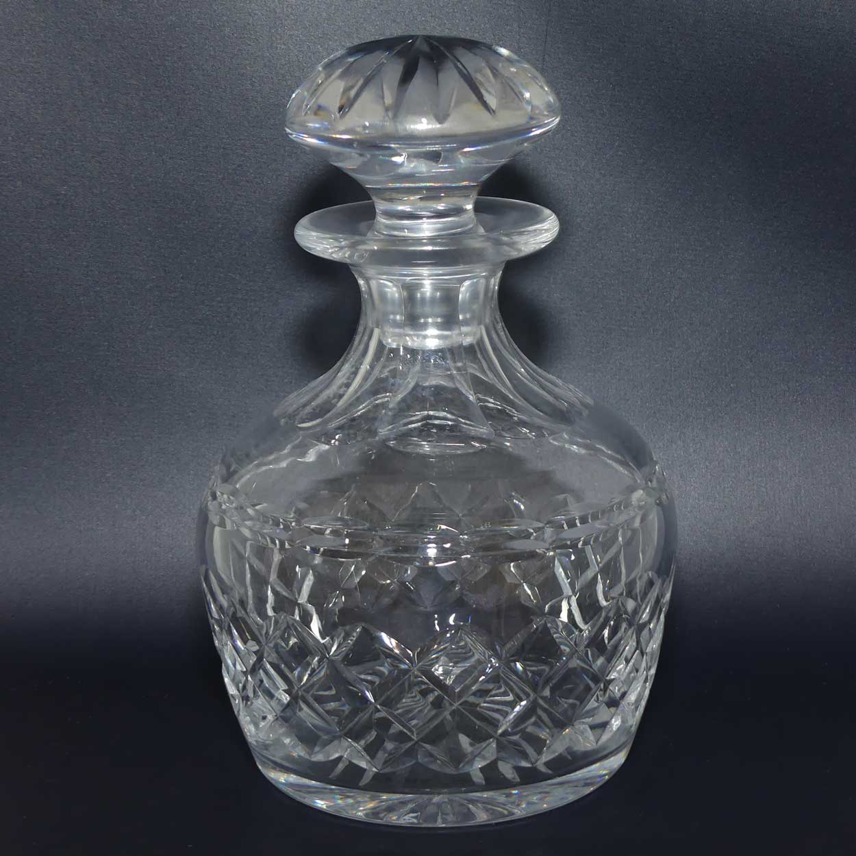 Tudor Crystal England Diamond Cut mushroom top decanter