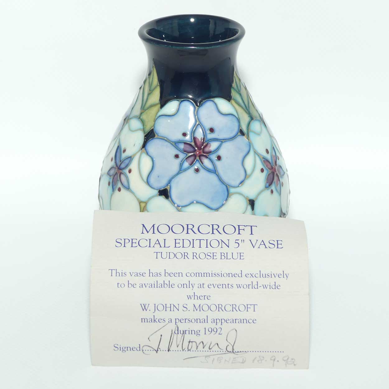 Moorcroft Tudor Rose vase | Shape 7/5 | Special Edition