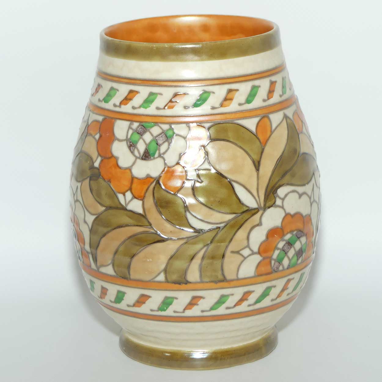 Crown Ducal Charlotte Rhead Tudor Rose pattern vase | 4491