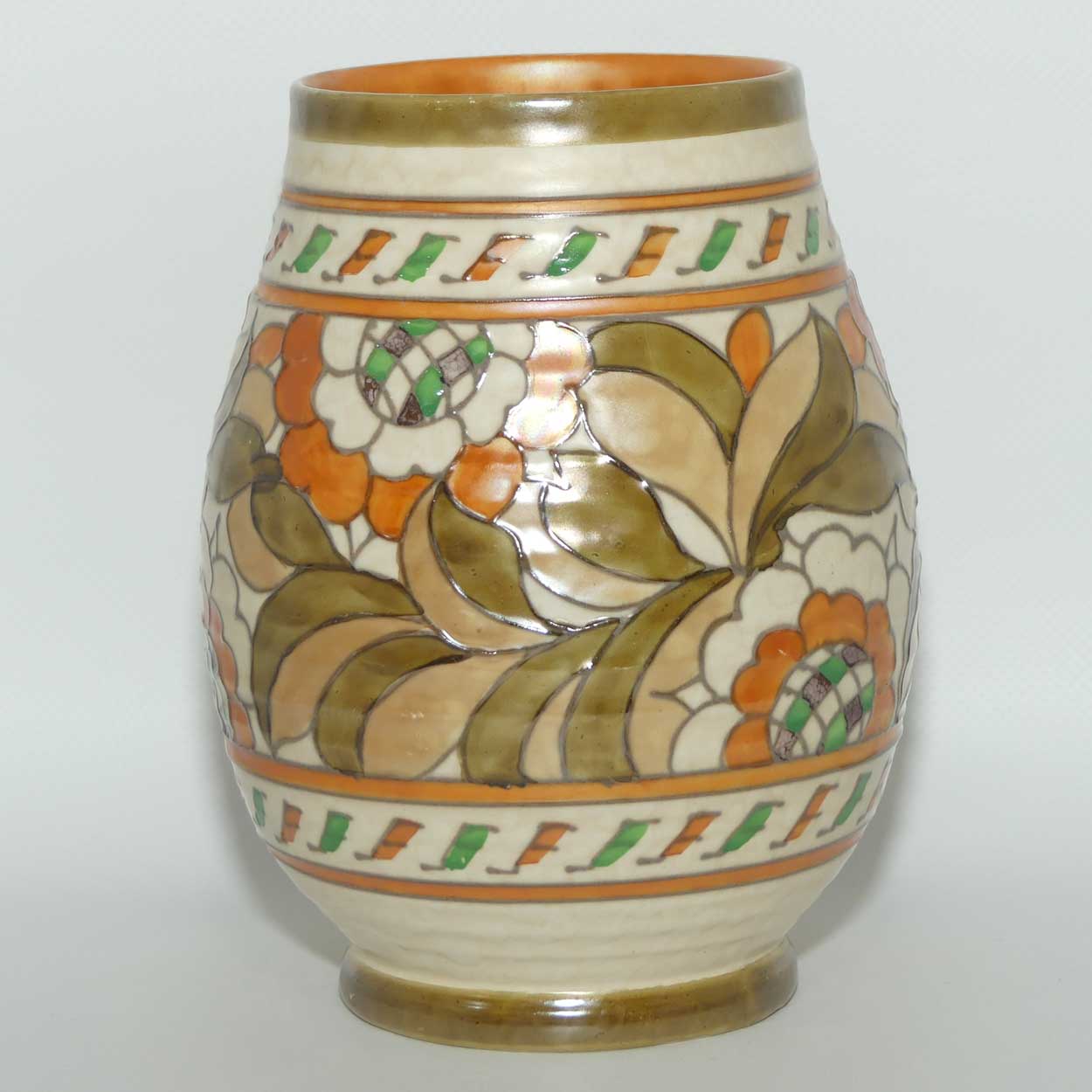 Crown Ducal Charlotte Rhead Tudor Rose pattern vase | 4491