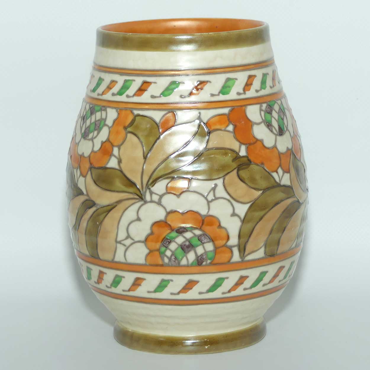 Crown Ducal Charlotte Rhead Tudor Rose pattern vase | 4491