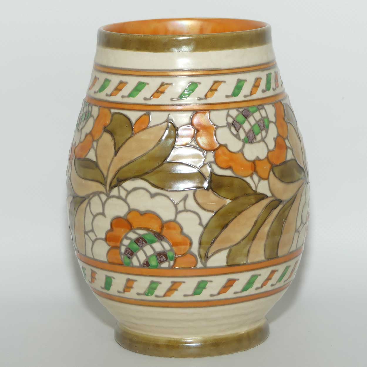 Crown Ducal Charlotte Rhead Tudor Rose pattern vase | 4491