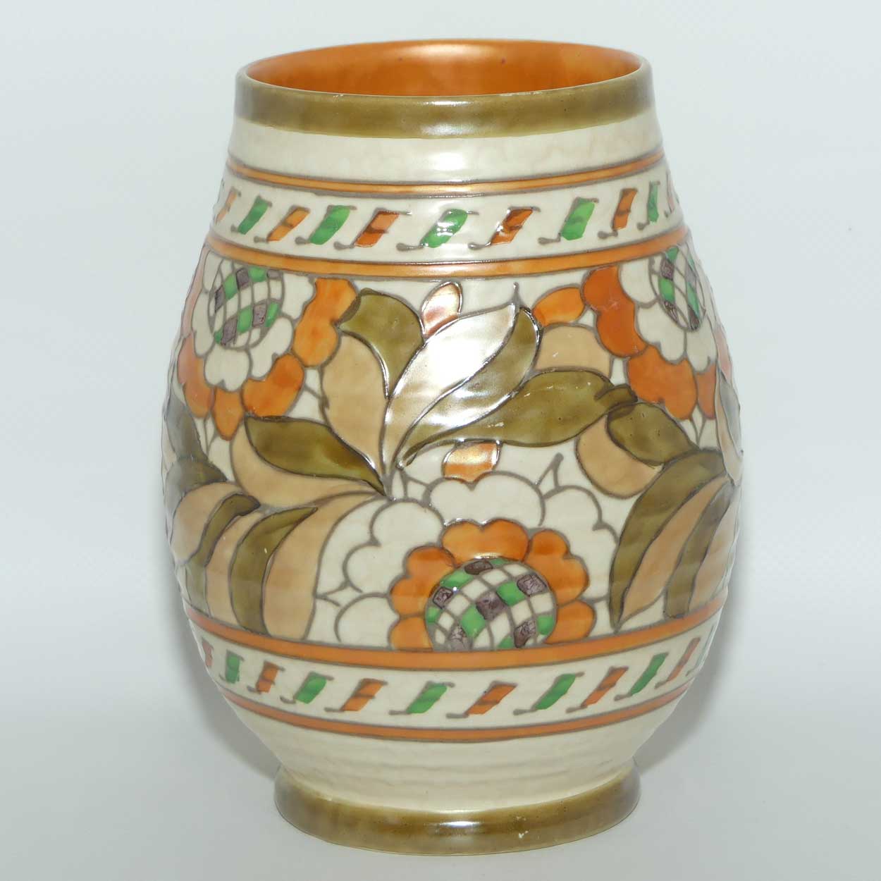 Crown Ducal Charlotte Rhead Tudor Rose pattern vase | 4491