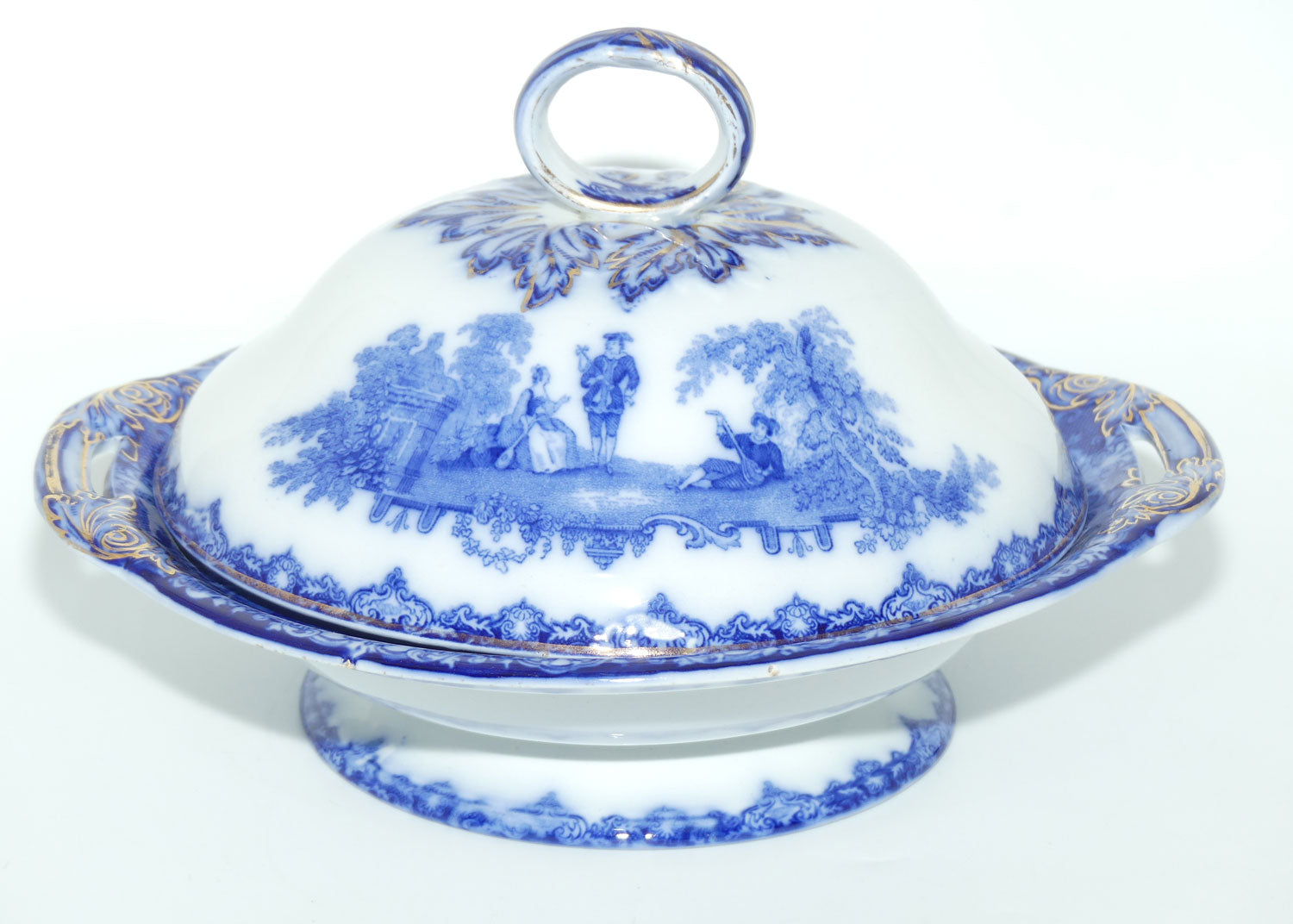 Doulton Watteau pattern Blue and White Tureen | #1