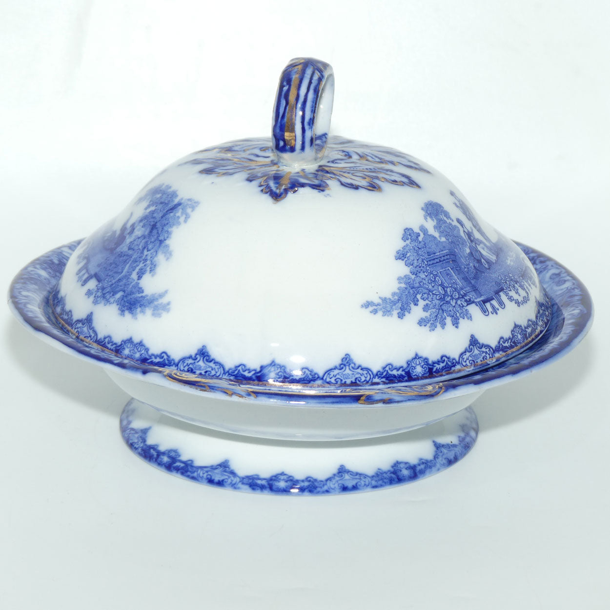 Doulton Watteau pattern Blue and White Tureen | #1