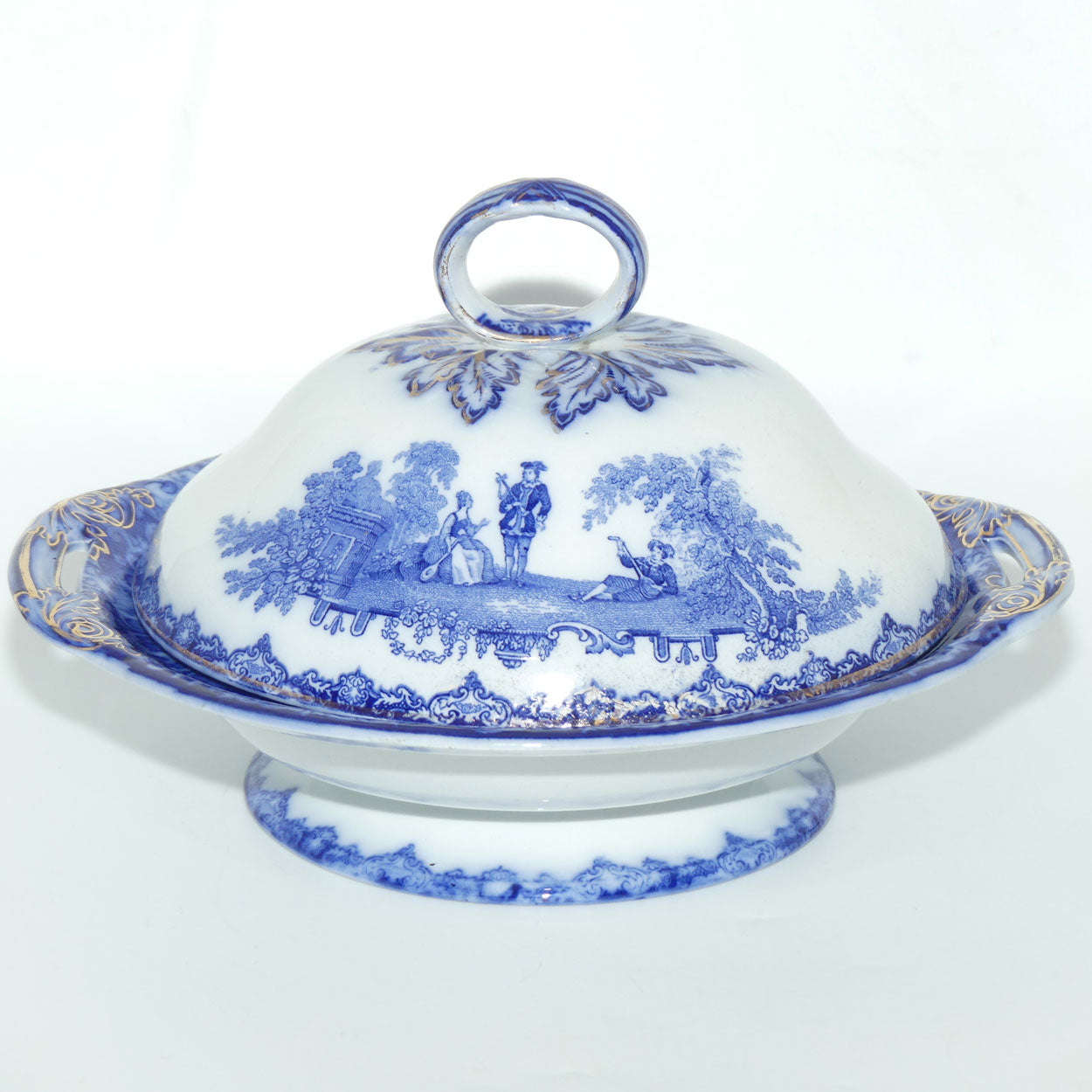 Doulton Watteau pattern Blue and White Tureen | #1