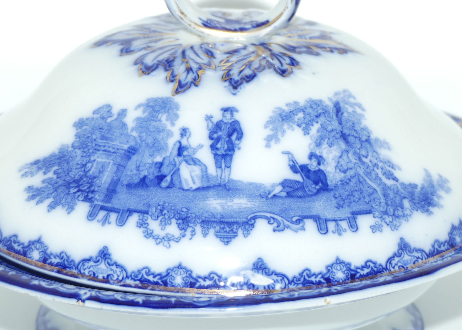 Doulton Watteau pattern Blue and White Tureen | #1