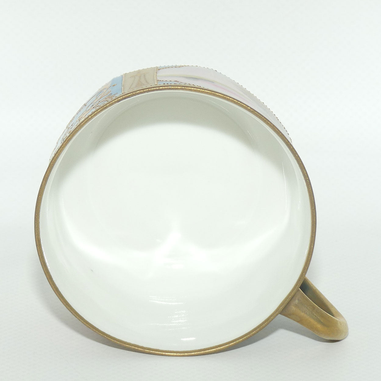 Early Noritake Hand Painted and Gilt decorated Blue ground tea trio | #3 | Lake Scene