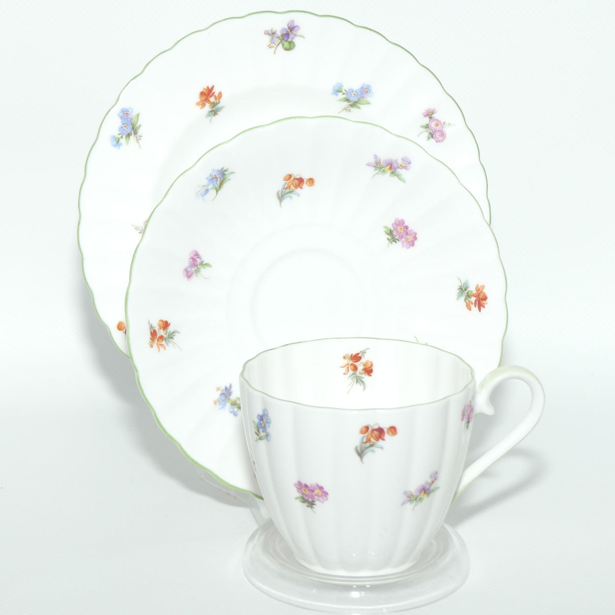 Royal Tuscan Bone China fine tea trio | Miniature Sprays of Flowers