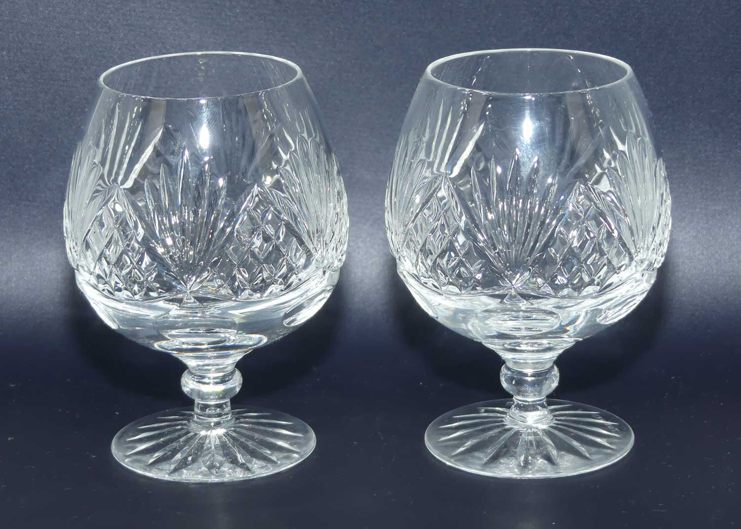 Pair of Tutbury Crystal Brandy balloons