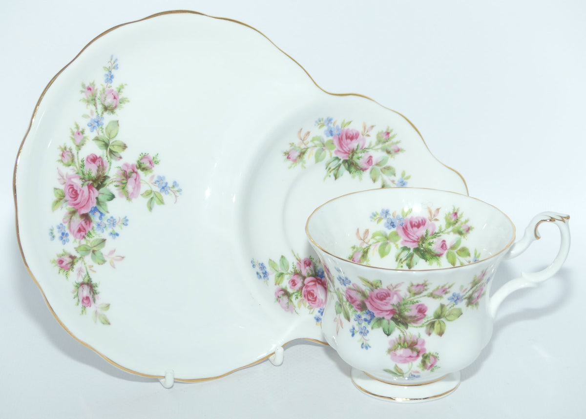 Royal Albert Bone China England Moss Rose Hostess Duo | Early backstamp