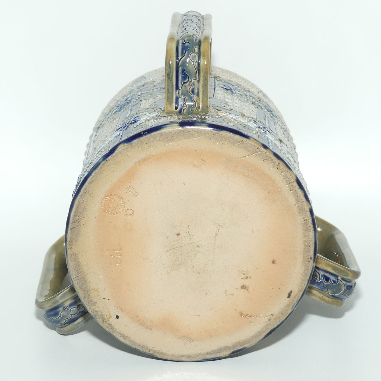 Doulton Lambeth George Tinworth stoneware triple handled loving cup tyg