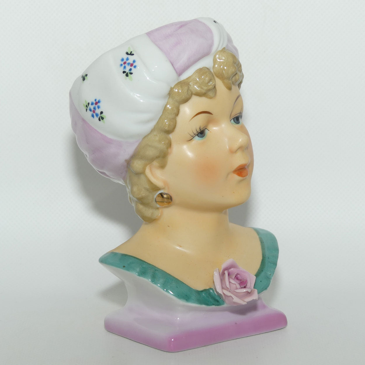 UCAGCO Japan Lady head vase | Hair Wrap Pink and Floral