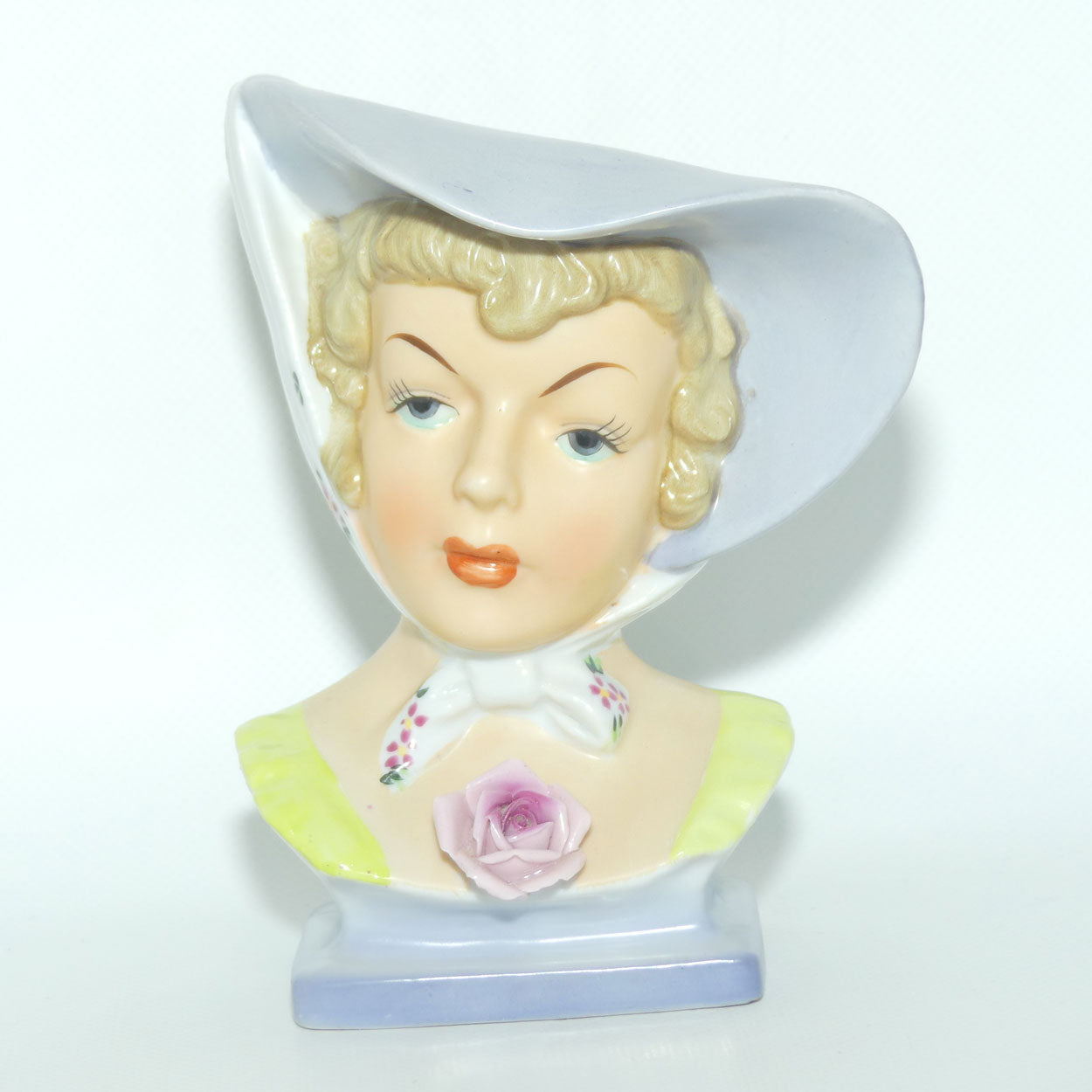UCAGCO Japan Lady head vase | Grey Hat Lime Green Sleeves