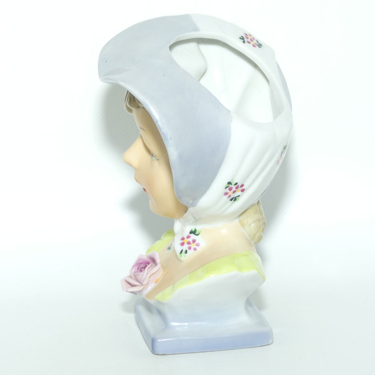 UCAGCO Japan Lady head vase | Grey Hat Lime Green Sleeves