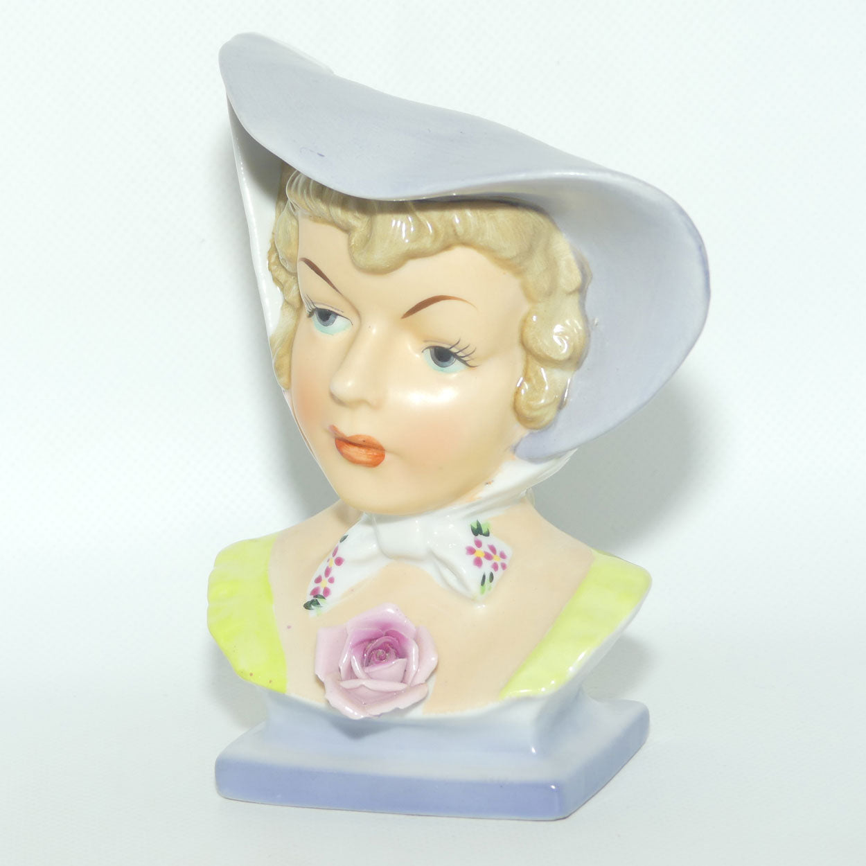 UCAGCO Japan Lady head vase | Grey Hat Lime Green Sleeves