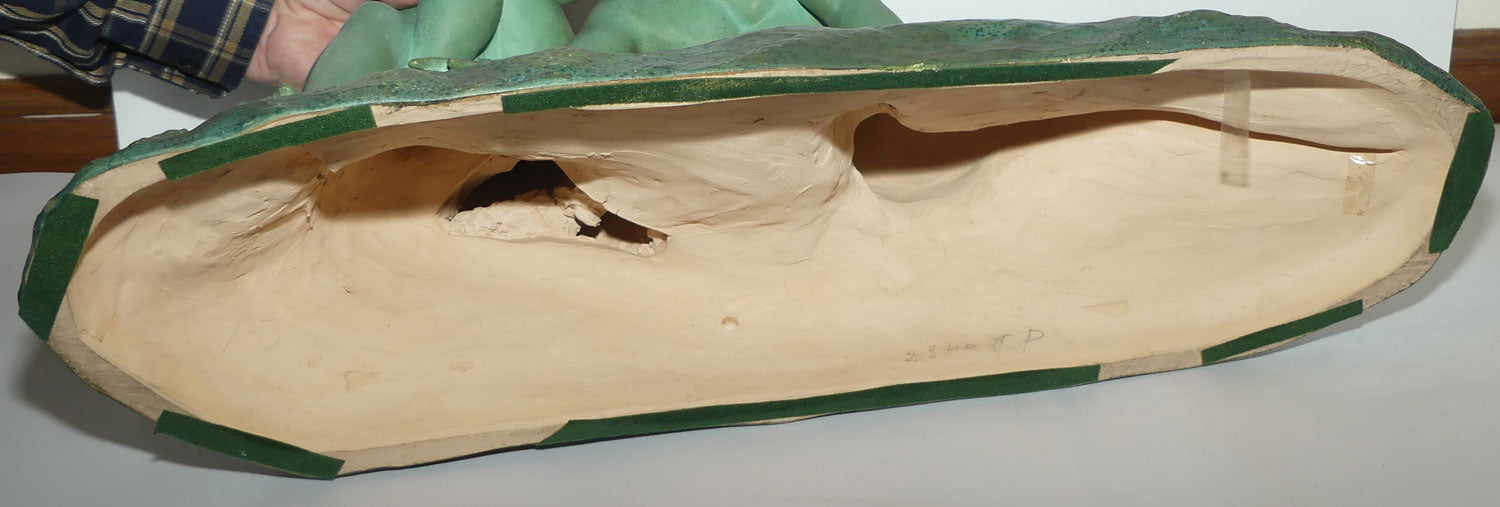 Art Deco Terracotta figure with Vertigris Copper finish by Ugo Cipriani