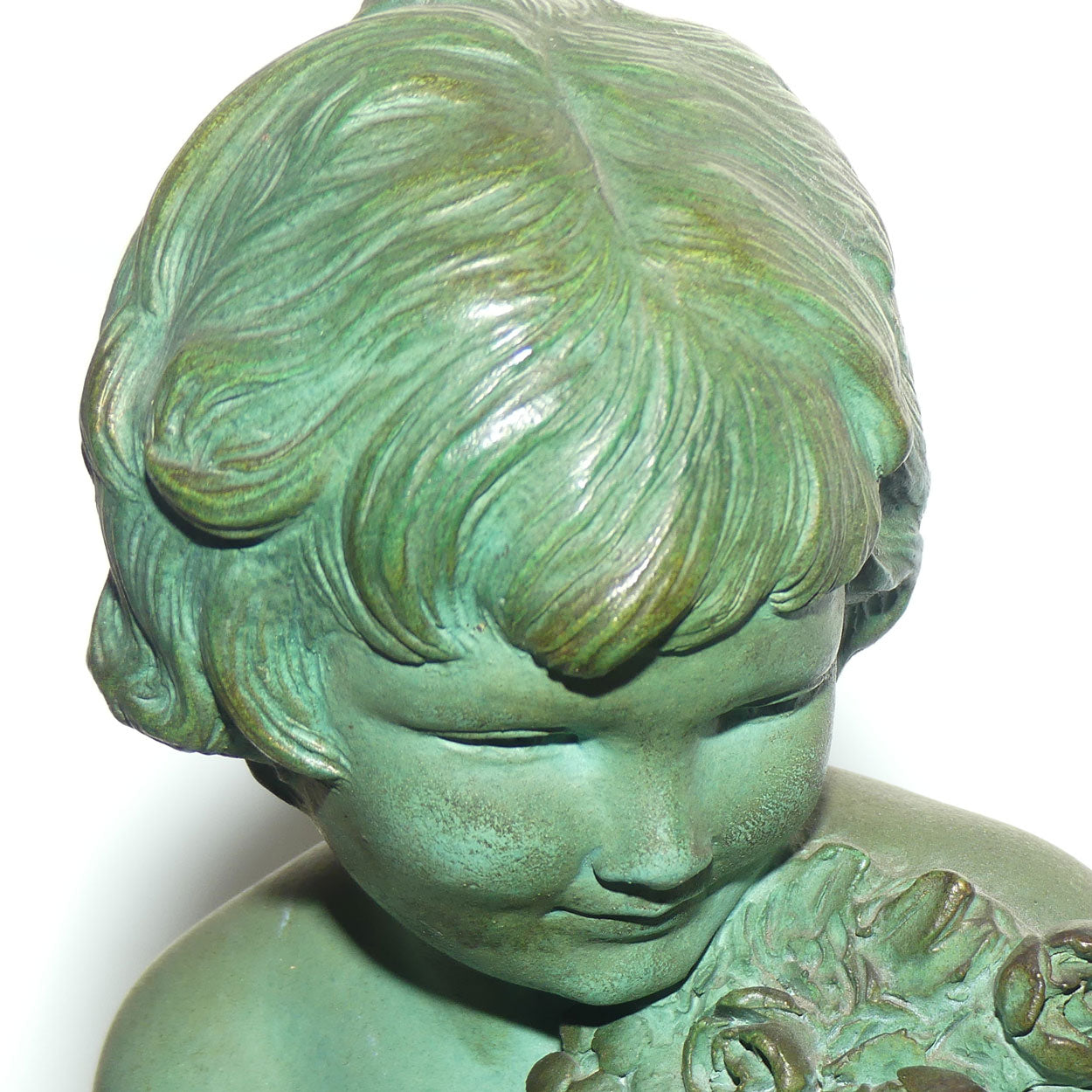 Art Deco Terracotta figure with Vertigris Copper finish by Ugo Cipriani