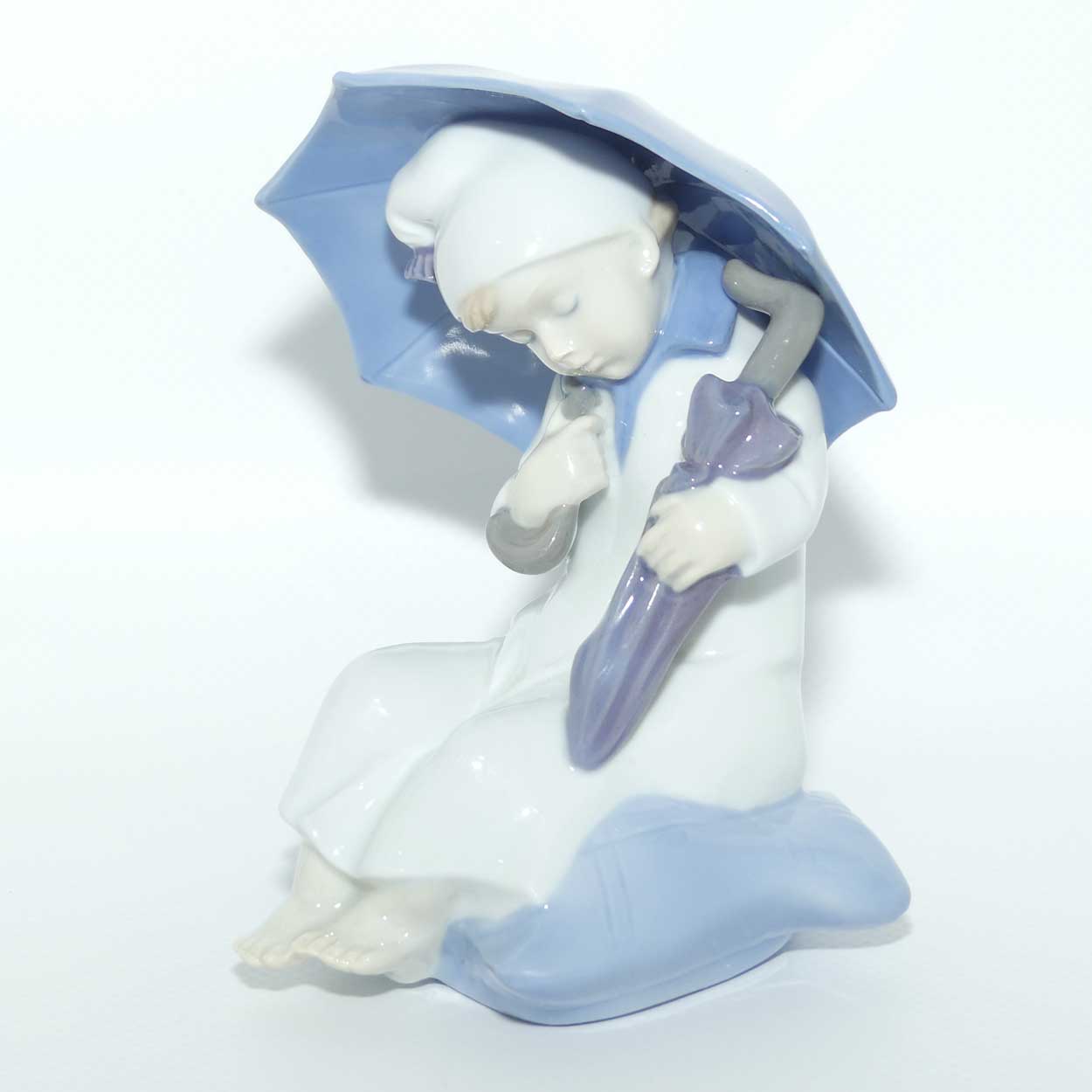 Grafenthal Carl Scheidig Porcelain Boy Sheltering Under Umbrella figure