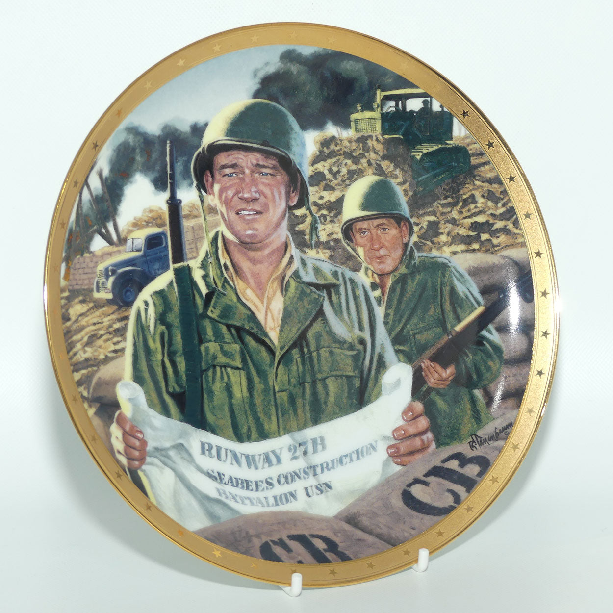 Franklin Mint Heirloom plate | John Wayne | Bravery under Fire + Cert