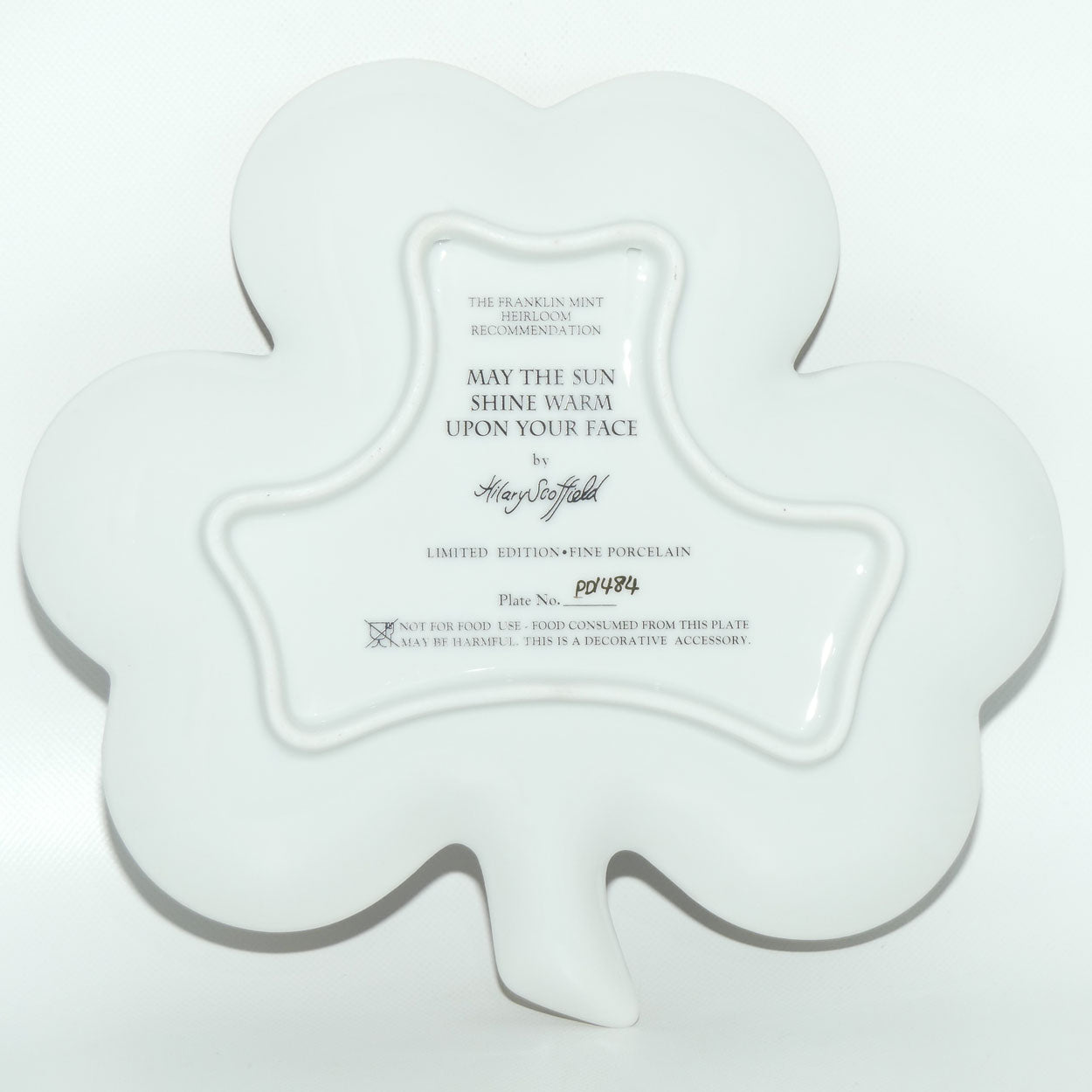 Franklin Mint Heirloom plate | Irish Clover | May the Sun Shine Warm Upon your Face