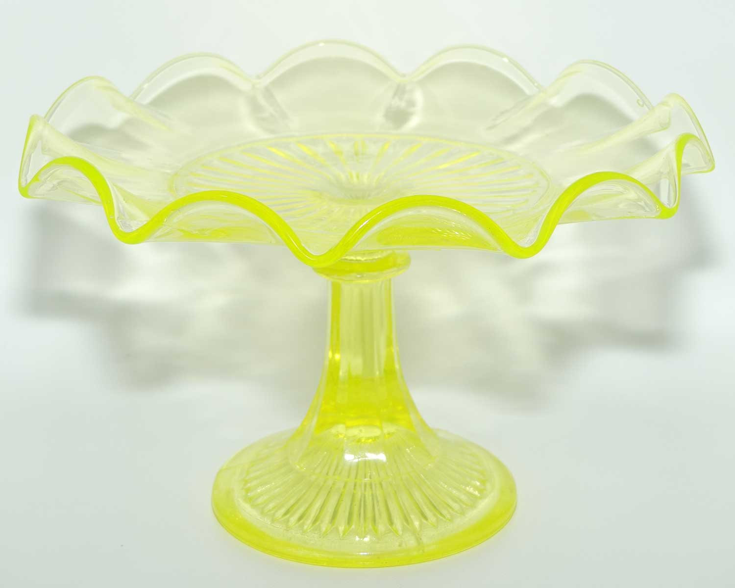 Crown Crystal Citrine glass | Uranium Glass cake stand