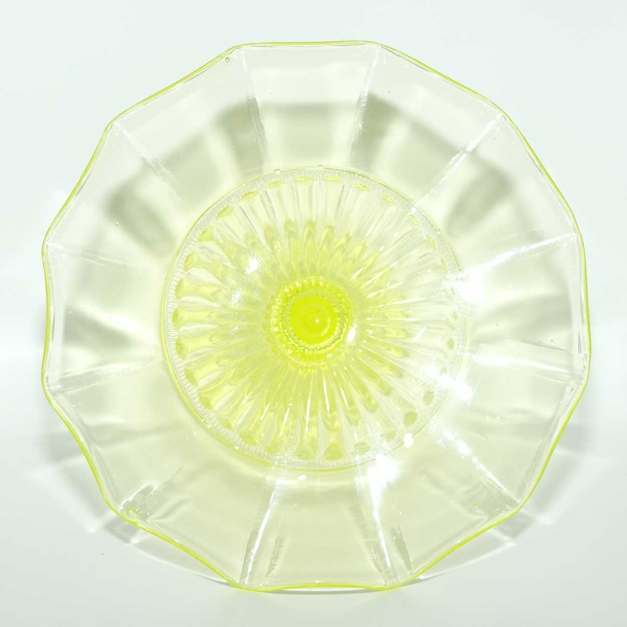 Crown Crystal Citrine glass | Uranium Glass cake stand
