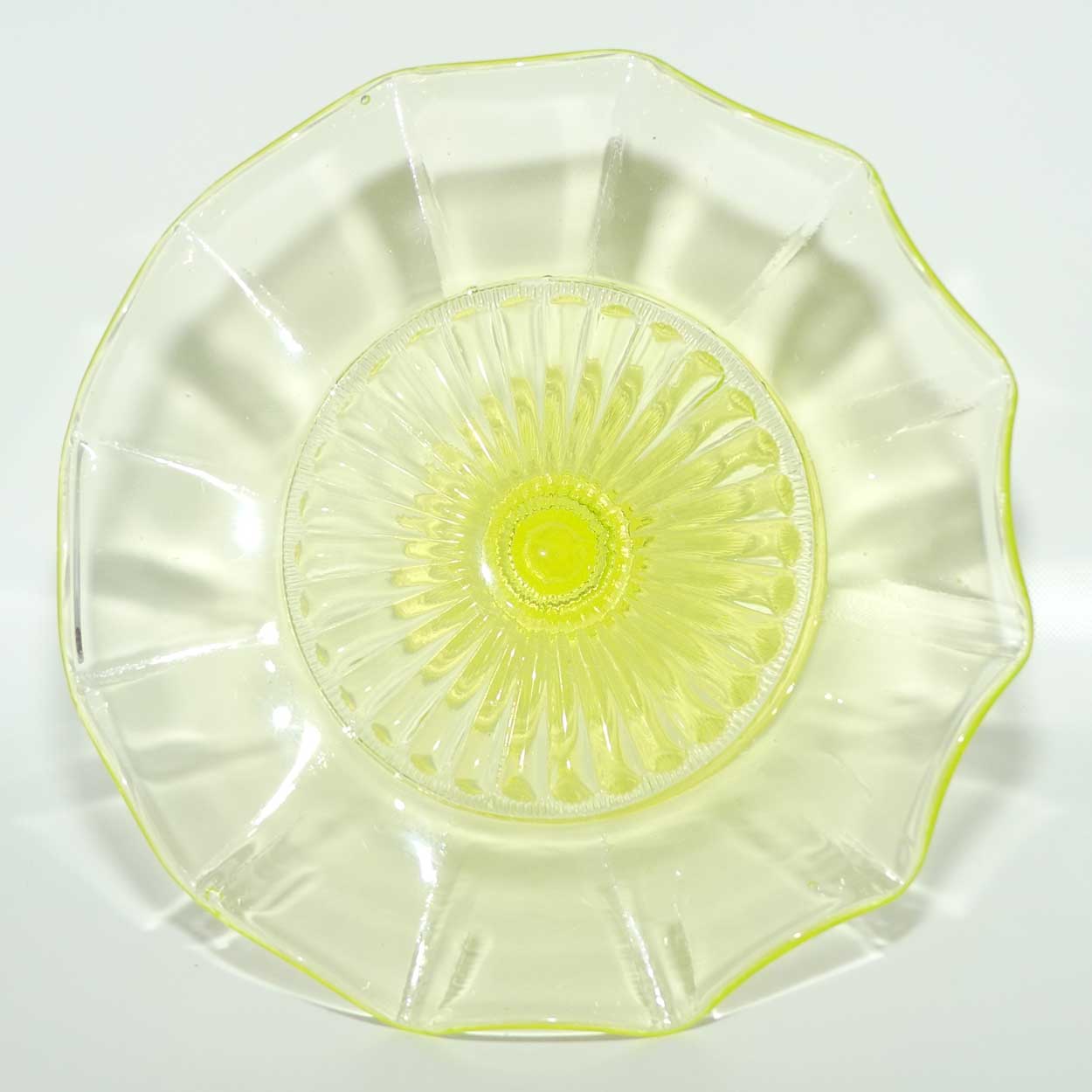 Crown Crystal Citrine glass | Uranium Glass cake stand