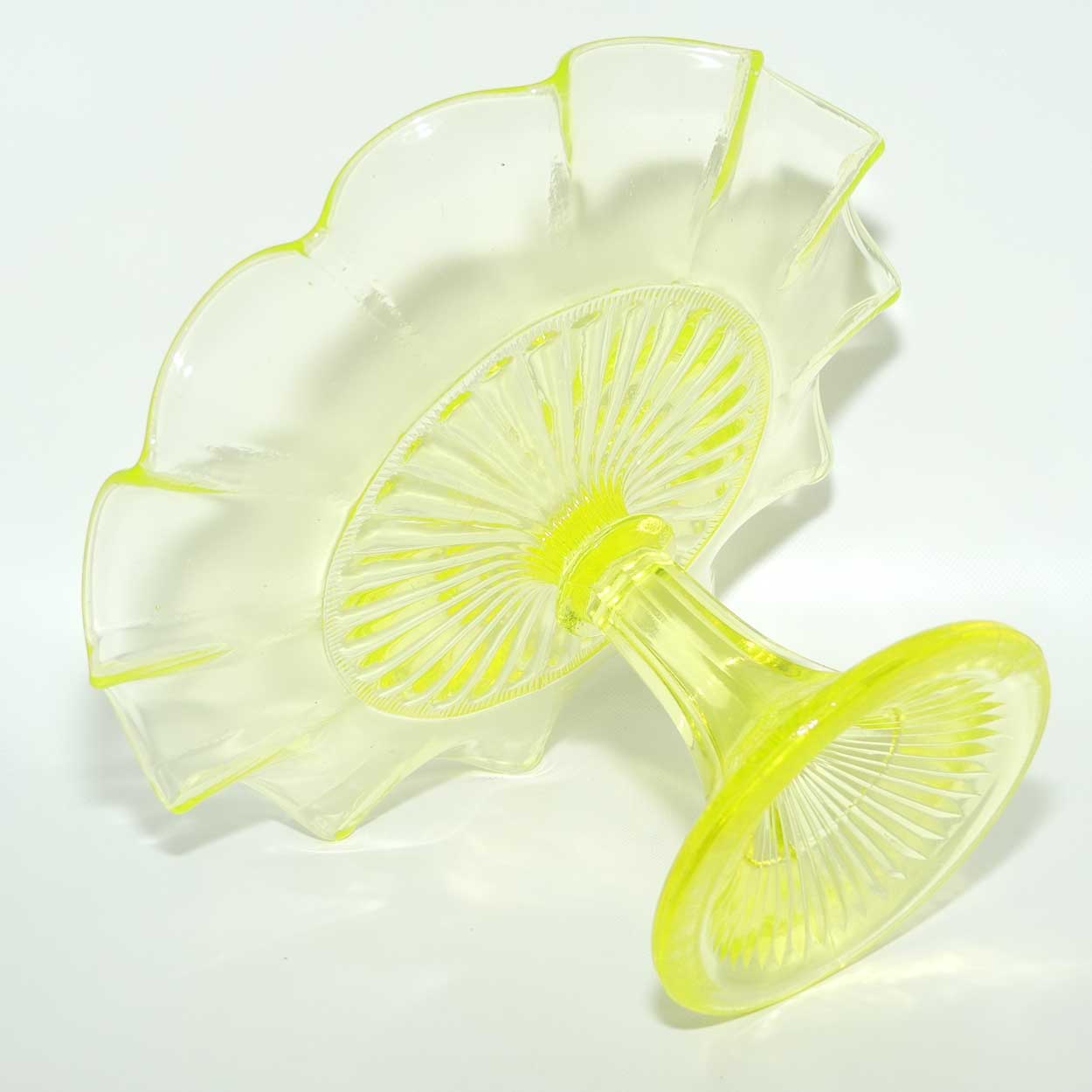 Crown Crystal Citrine glass | Uranium Glass cake stand