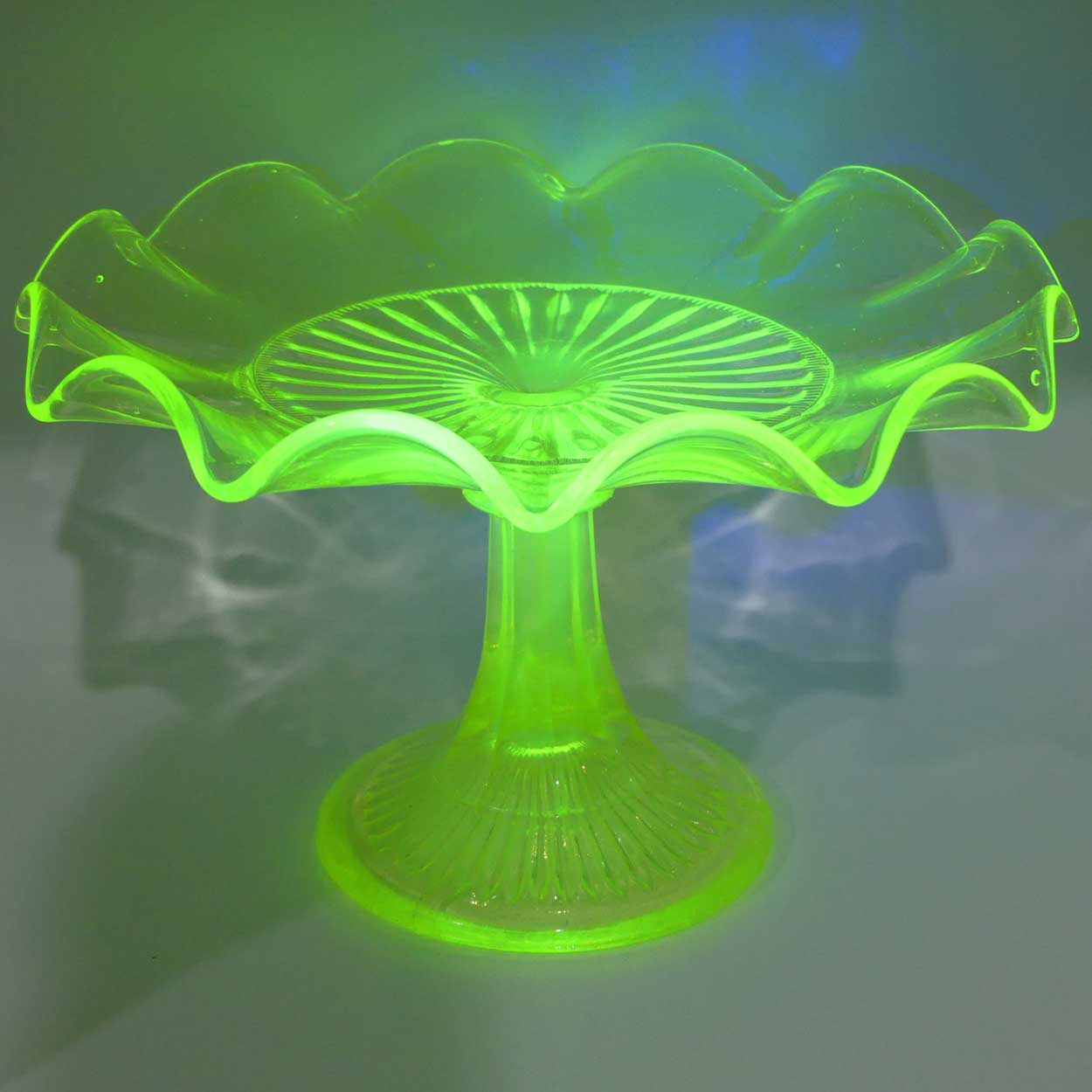 Crown Crystal Citrine glass | Uranium Glass cake stand