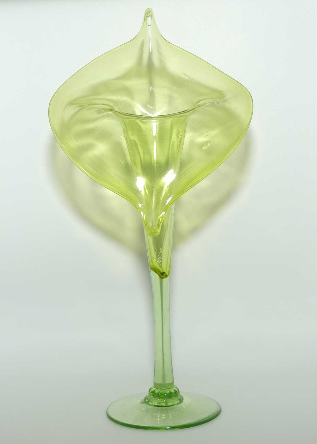 Victorian era Citrine Uranium Glass Jack in the Pulpit vase