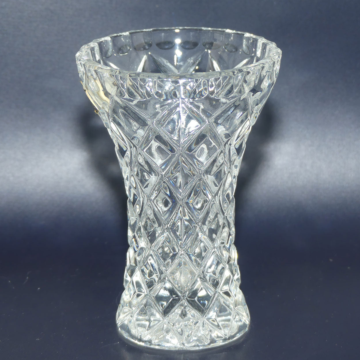 Small Diamond Cut Crystal vase | 12.5cms tall