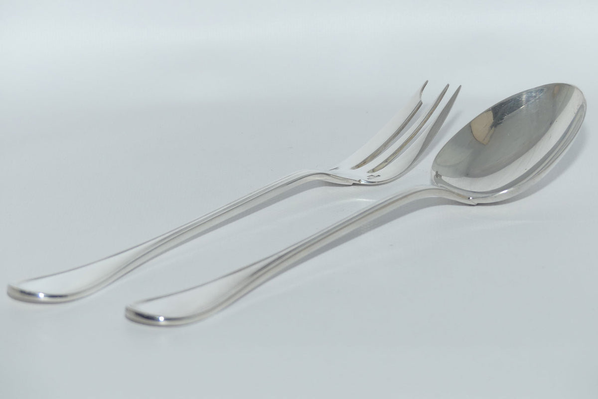 Christofle France | Albi design | Vegetable Server Pair | Spoon and Fork | 25.5cm long