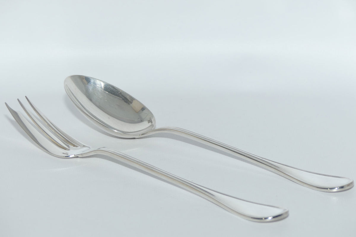 Christofle France | Albi design | Vegetable Server Pair | Spoon and Fork | 25.5cm long