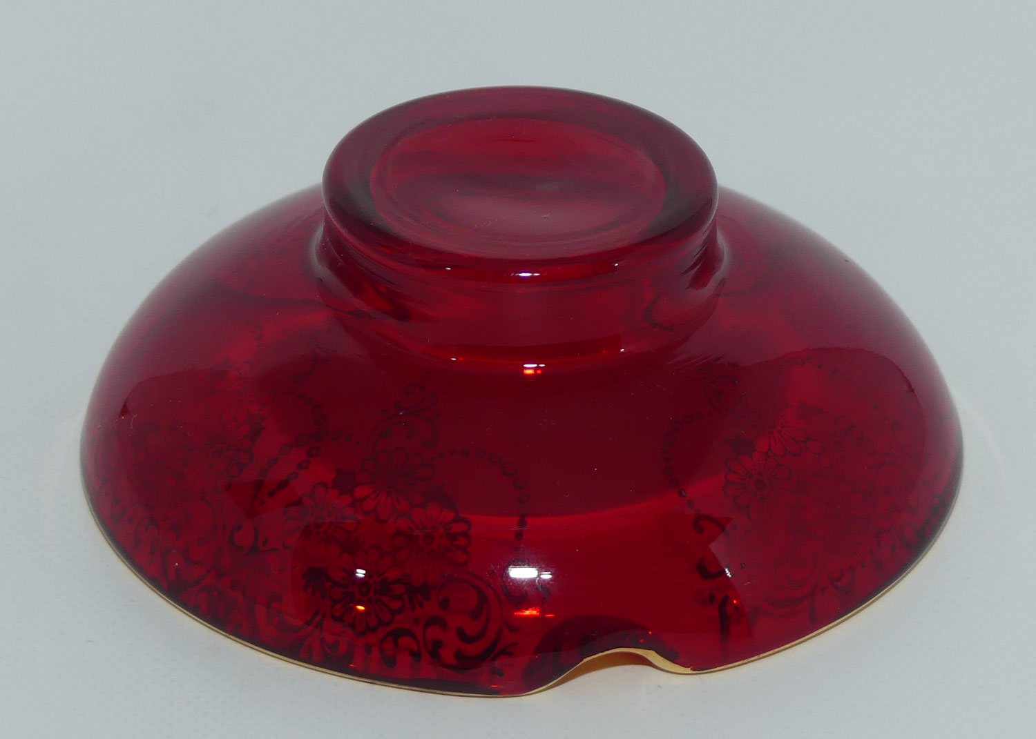 Venetian Art Glass | Ruby and Gilt ashtray