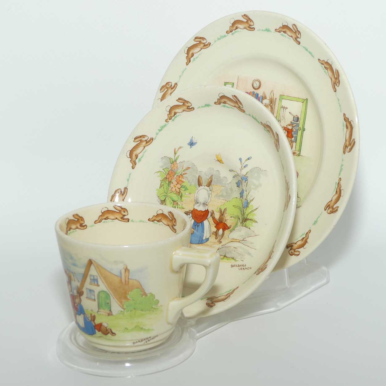 Royal Doulton Bunnykins trio | each piece signed Barbara Vernon
