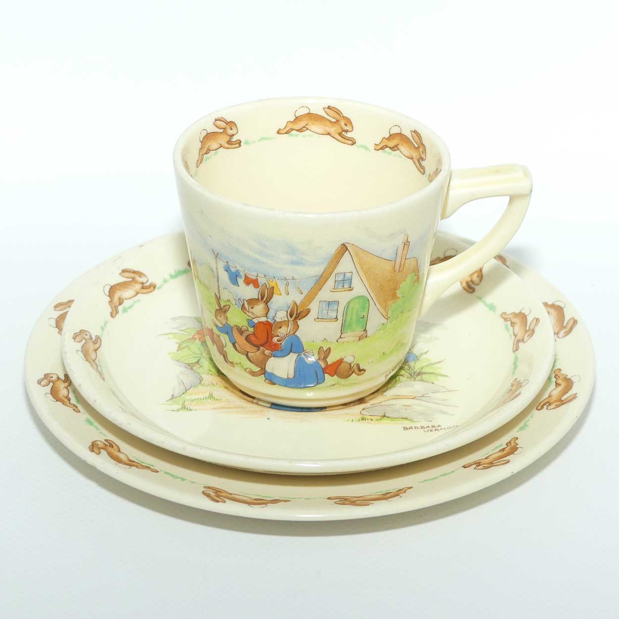 Royal Doulton Bunnykins trio | each piece signed Barbara Vernon