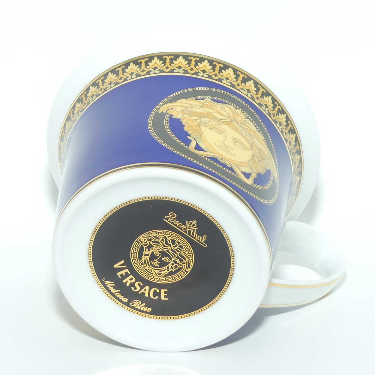 Rosenthal Versace Medusa Blue tea cup and saucer