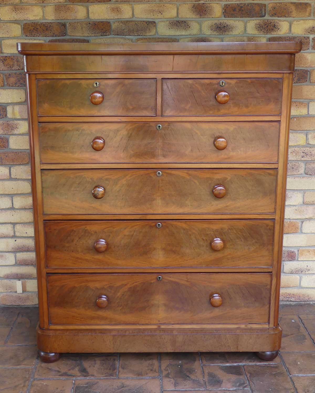 Victorian Mahogany tall boy chest of 6 drawers of larger proportions | c.1860
