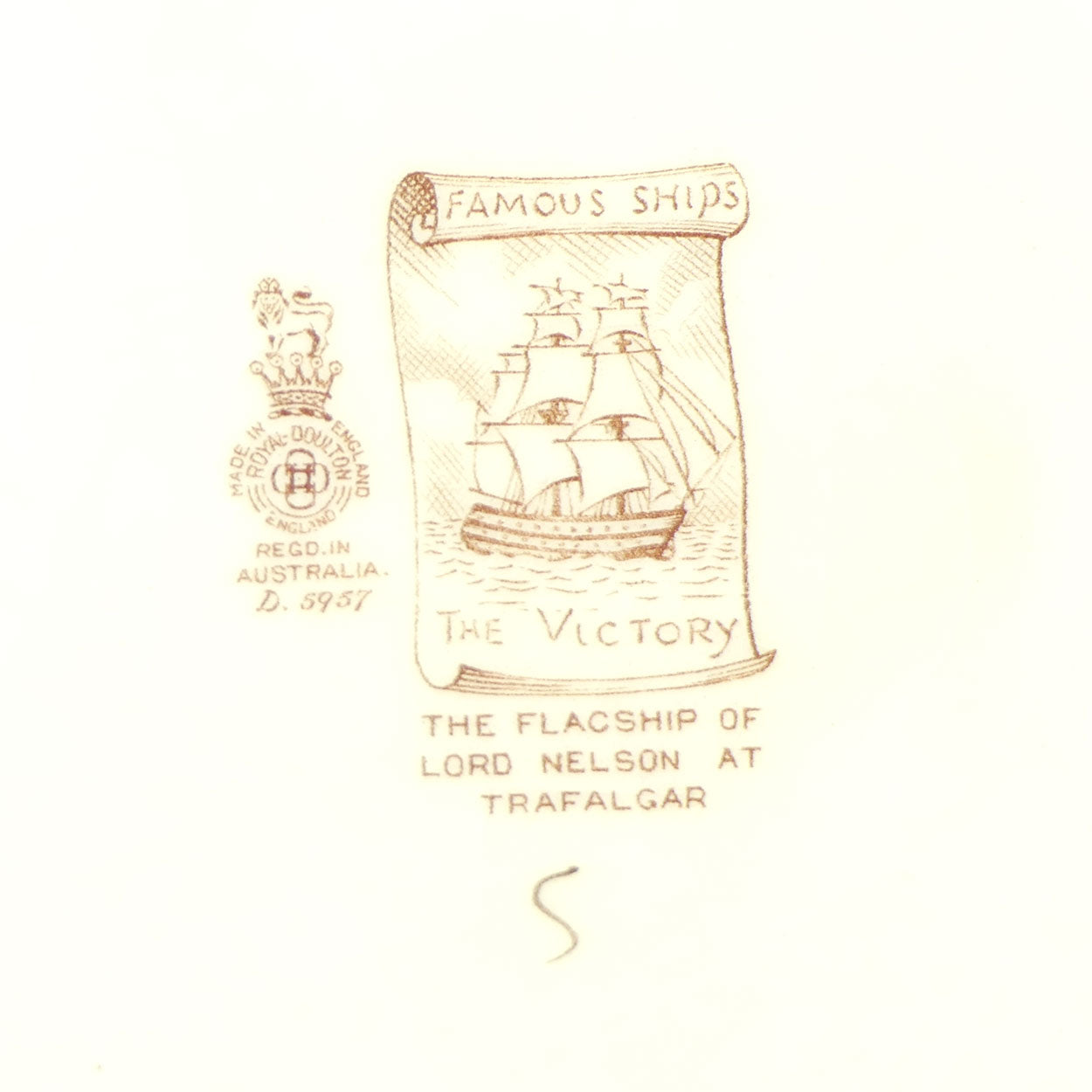 Royal Doulton Famous Ships H.M.S Victory wall charger D5957