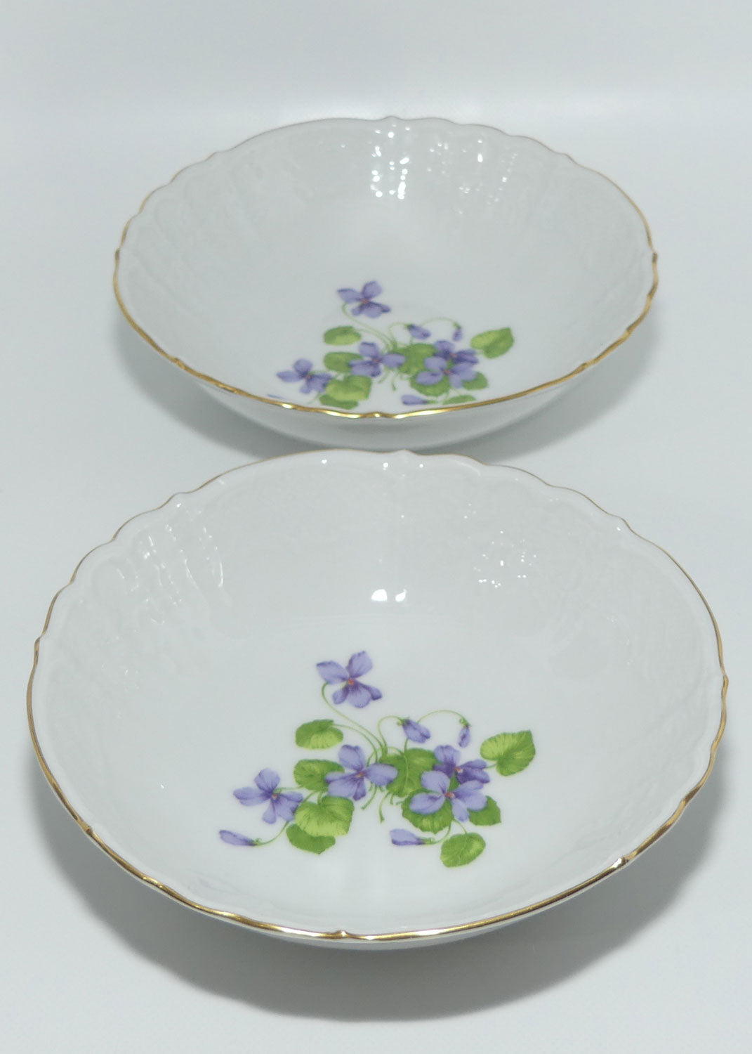 AK Kaiser West Germany pair of Viola pattern sweet dishes