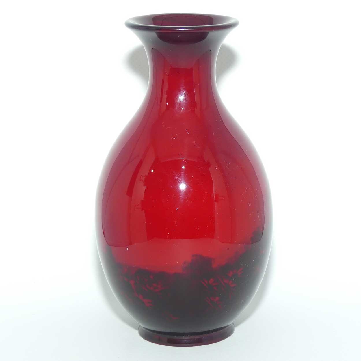 Royal Doulton Flambe ovoid waisted vase | Country Cottages and Lake | 18cm
