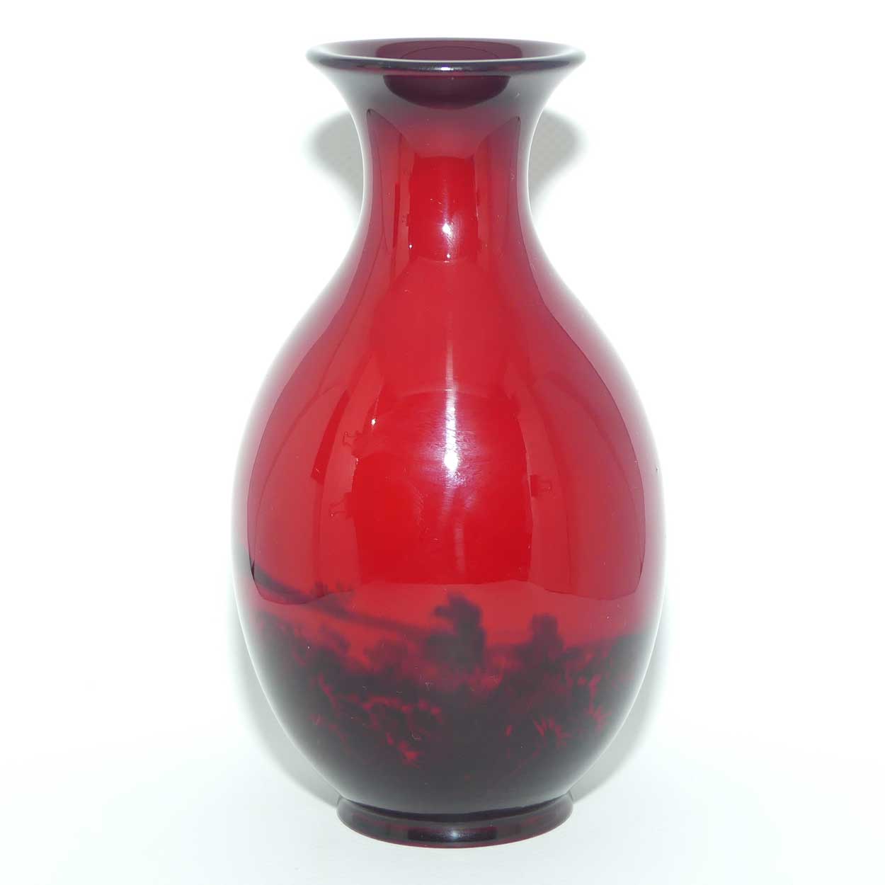 Royal Doulton Flambe ovoid waisted vase | Country Cottages and Lake | 18cm