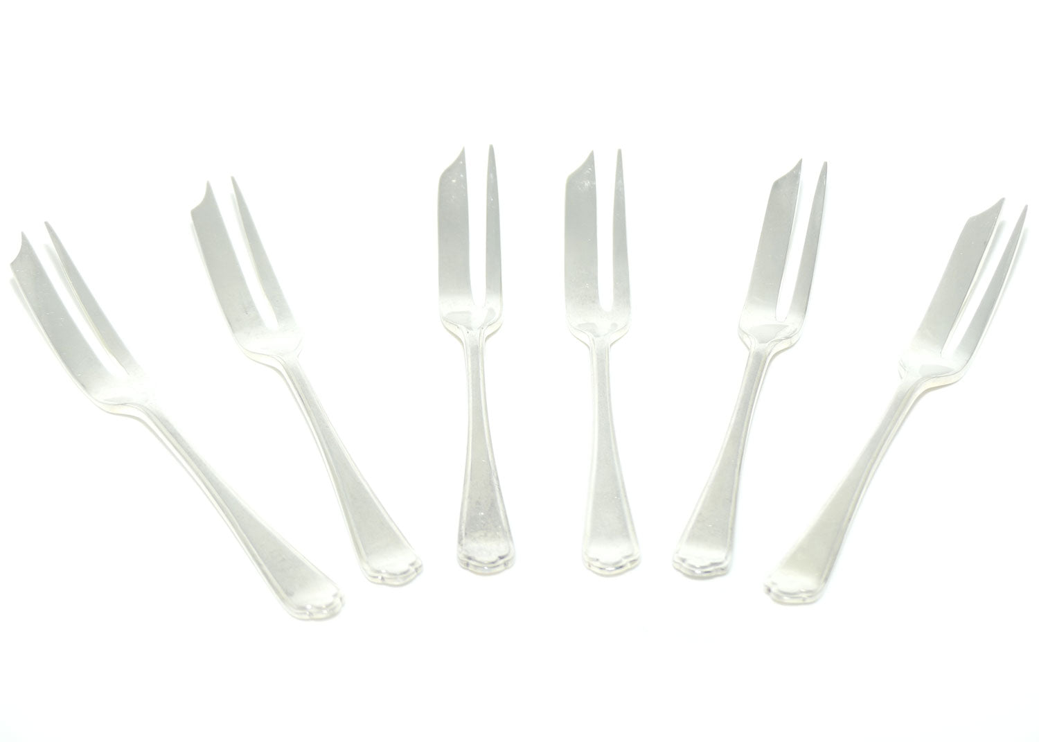Set of 6 Walker and Hall | Silver Plated cake forks | Thread design | 12.3cm