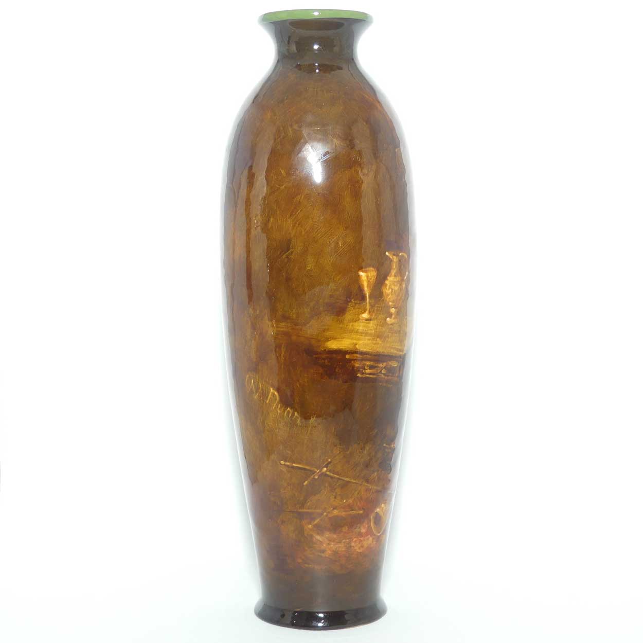 Royal Doulton Holbein glaze hand painted tall vase depicting Hamlet | by W Nunn