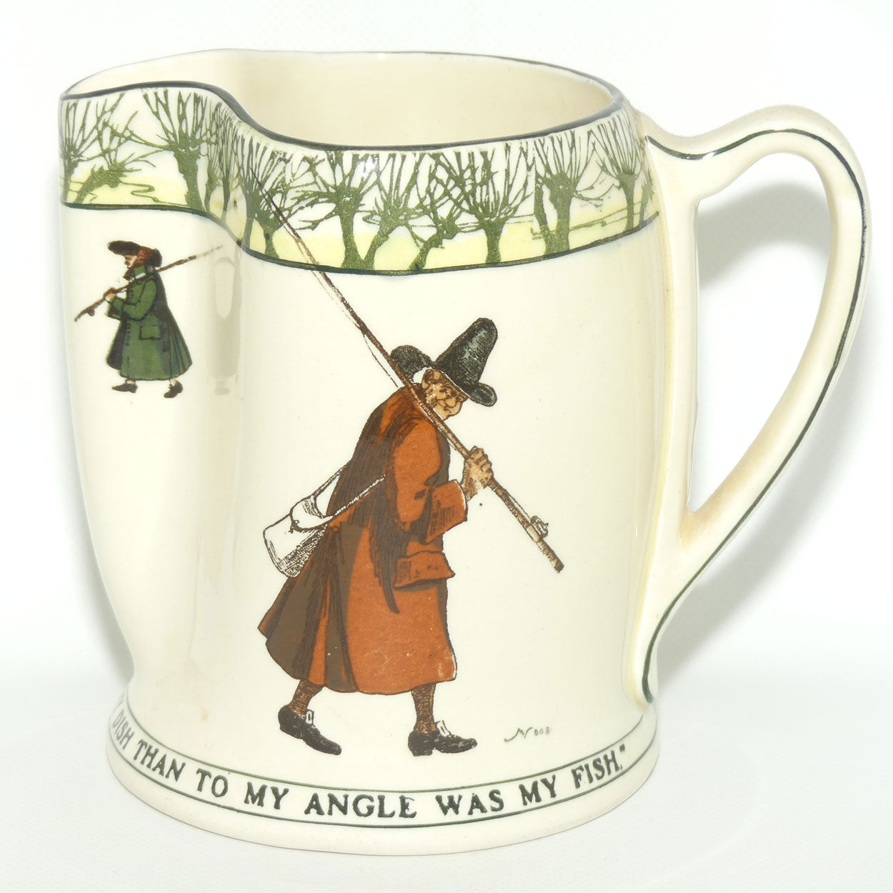 Royal Doulton Isaak Walton Gallant Fishers jug D2312 | Friend. Who is more Welcome to my Dish than to my Angle was my Fish