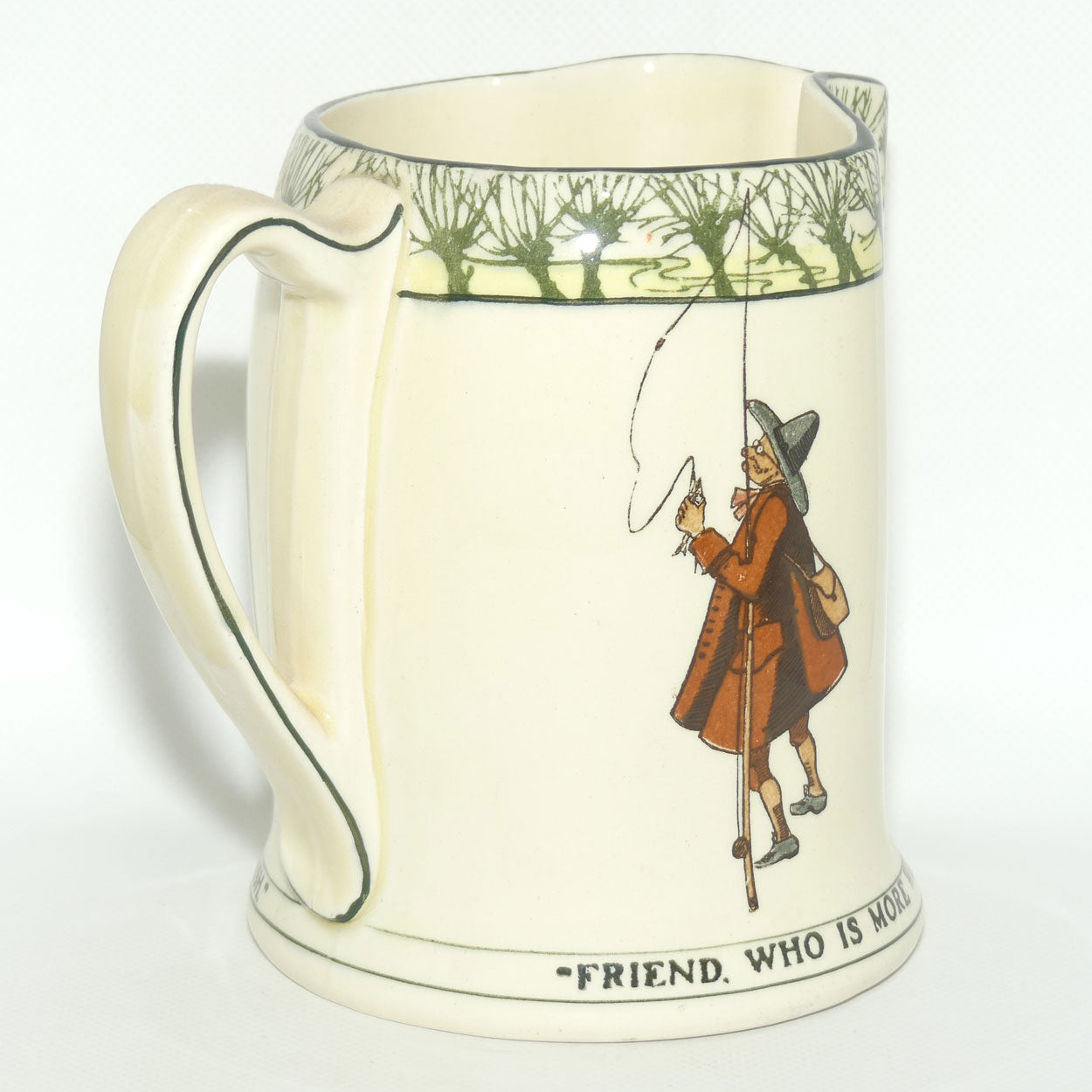 Royal Doulton Isaak Walton Gallant Fishers jug D2312 | Friend. Who is more Welcome to my Dish than to my Angle was my Fish