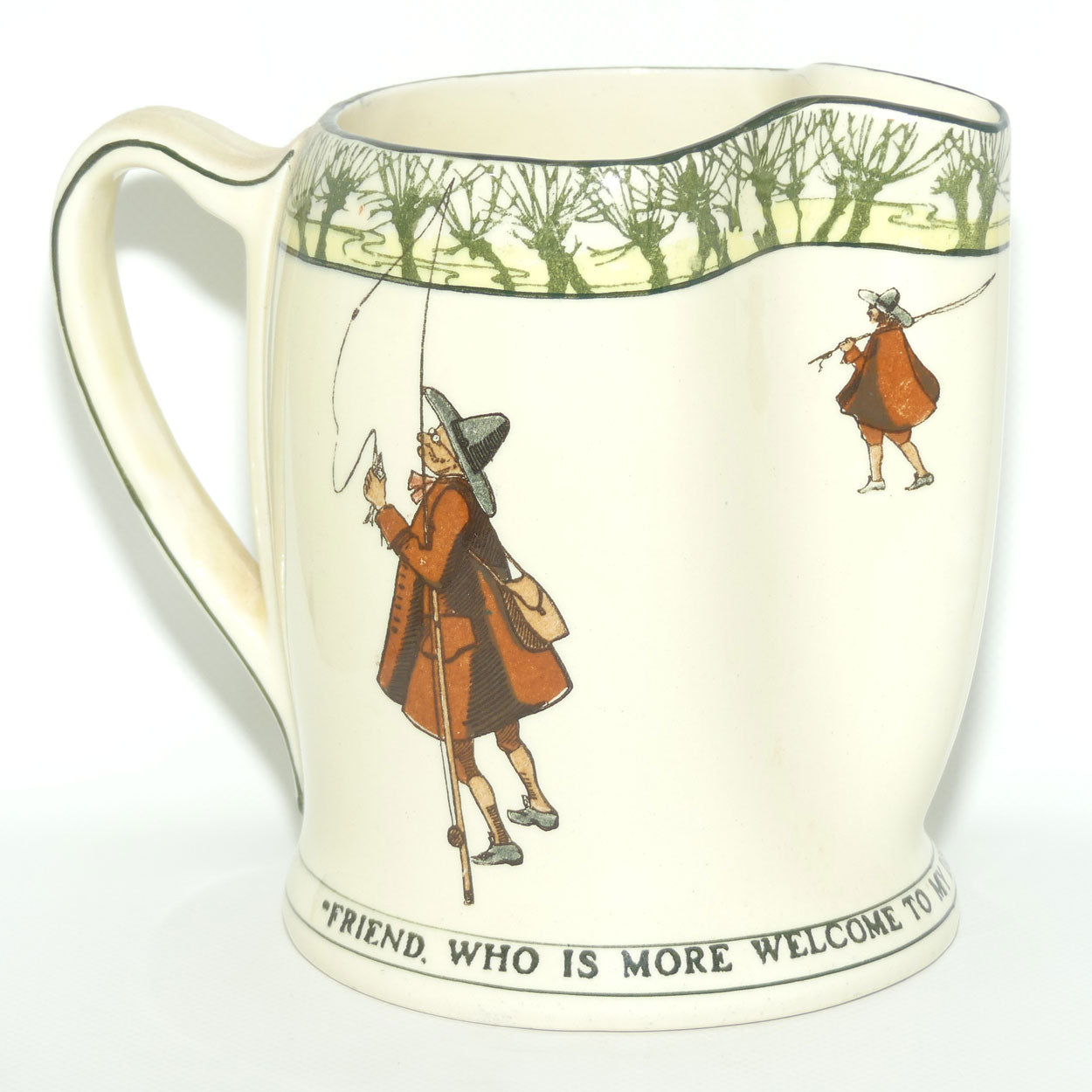 Royal Doulton Isaak Walton Gallant Fishers jug D2312 | Friend. Who is more Welcome to my Dish than to my Angle was my Fish